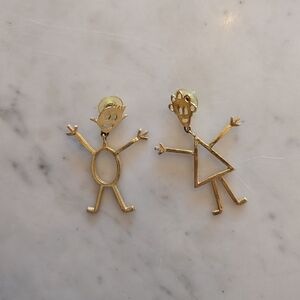 Gold Character Earrings